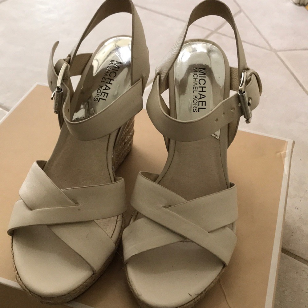 Michael Kors leather sandals, high heel